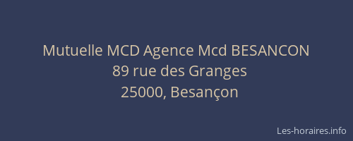Mutuelle MCD Agence Mcd BESANCON