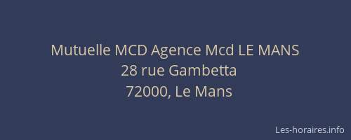 Mutuelle MCD Agence Mcd LE MANS