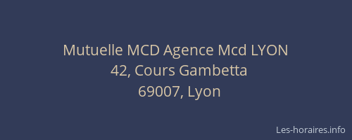 Mutuelle MCD Agence Mcd LYON