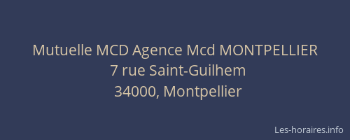 Mutuelle MCD Agence Mcd MONTPELLIER