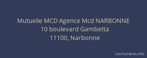 Mutuelle MCD Agence Mcd NARBONNE