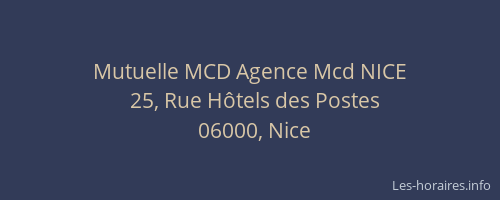 Mutuelle MCD Agence Mcd NICE