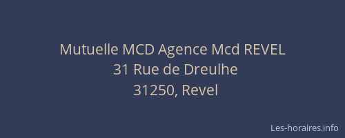Mutuelle MCD Agence Mcd REVEL