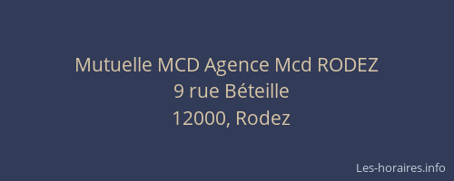 Mutuelle MCD Agence Mcd RODEZ