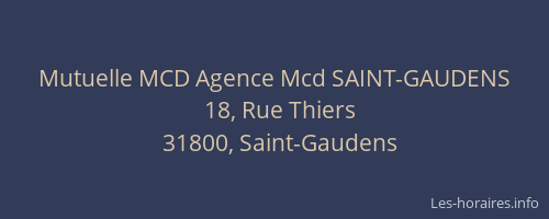 Mutuelle MCD Agence Mcd SAINT-GAUDENS