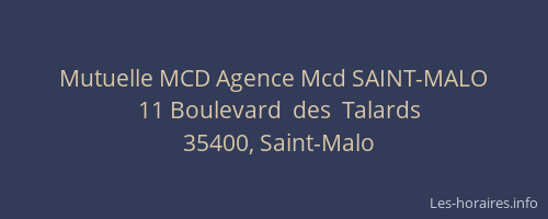 Mutuelle MCD Agence Mcd SAINT-MALO
