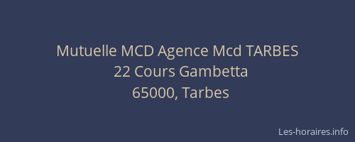 Mutuelle MCD Agence Mcd TARBES