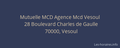 Mutuelle MCD Agence Mcd Vesoul