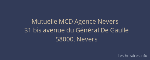 Mutuelle MCD Agence Nevers