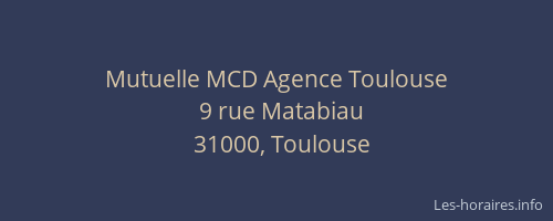 Mutuelle MCD Agence Toulouse