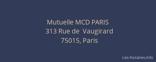 Mutuelle MCD PARIS