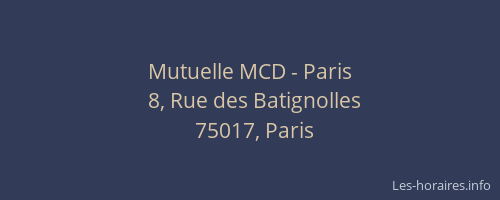 Mutuelle MCD - Paris