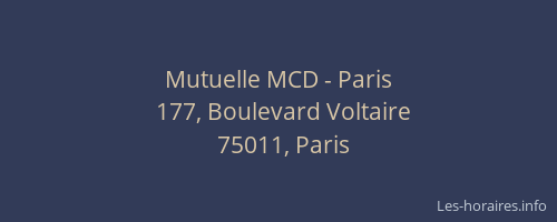 Mutuelle MCD - Paris