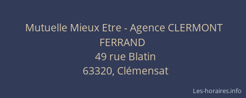 Mutuelle Mieux Etre - Agence CLERMONT FERRAND