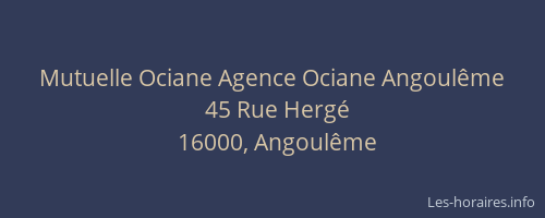 Mutuelle Ociane Agence Ociane Angoulême