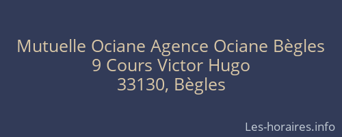 Mutuelle Ociane Agence Ociane Bègles
