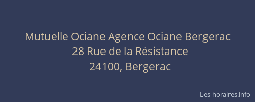 Mutuelle Ociane Agence Ociane Bergerac
