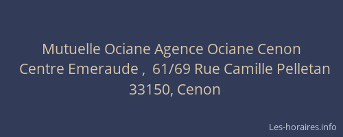 Mutuelle Ociane Agence Ociane Cenon