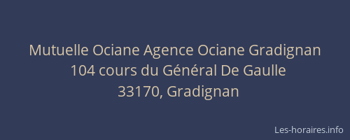 Mutuelle Ociane Agence Ociane Gradignan