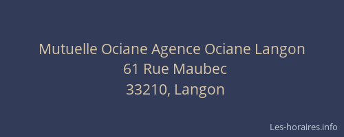 Mutuelle Ociane Agence Ociane Langon