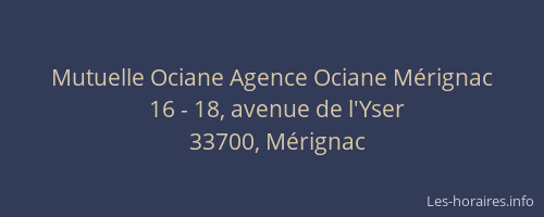 Mutuelle Ociane Agence Ociane Mérignac