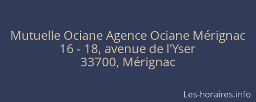 Mutuelle Ociane Agence Ociane Mérignac