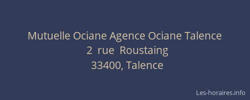 Mutuelle Ociane Agence Ociane Talence