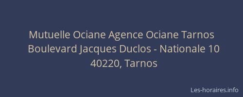 Mutuelle Ociane Agence Ociane Tarnos