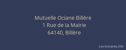 Mutuelle Ociane Bill&egrave;re
