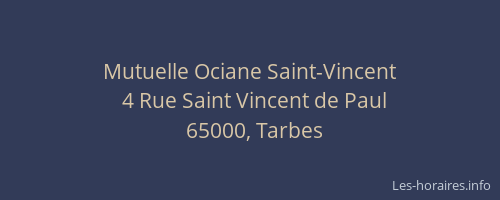 Mutuelle Ociane Saint-Vincent