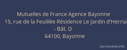 Mutuelles de France Agence Bayonne