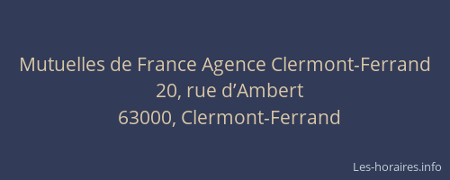 Mutuelles de France Agence Clermont-Ferrand
