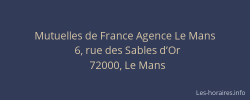 Mutuelles de France Agence Le Mans