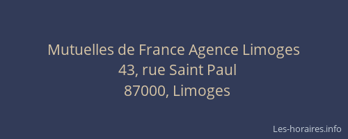 Mutuelles de France Agence Limoges