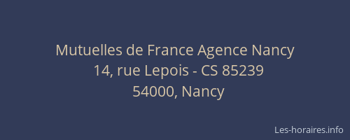 Mutuelles de France Agence Nancy