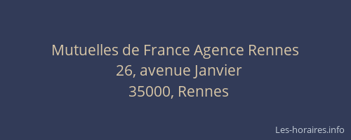 Mutuelles de France Agence Rennes