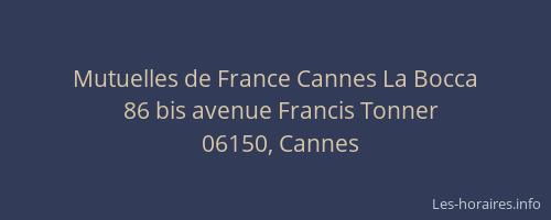 Mutuelles de France Cannes La Bocca