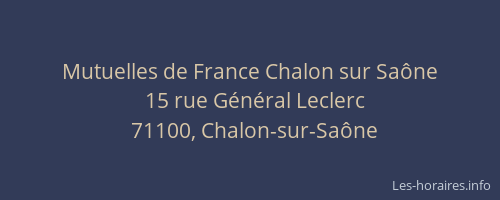 Mutuelles de France Chalon sur Saône