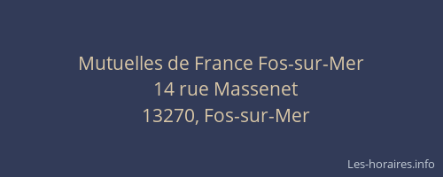 Mutuelles de France Fos-sur-Mer