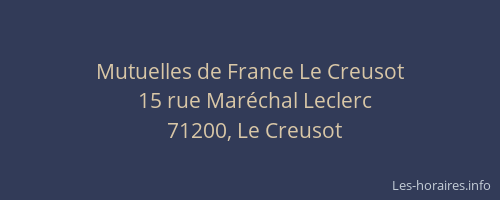 Mutuelles de France Le Creusot