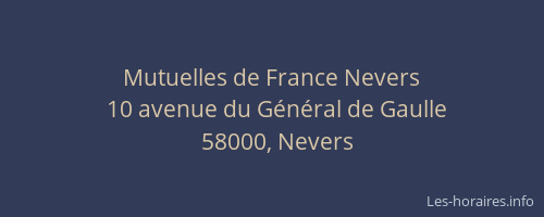 Mutuelles de France Nevers