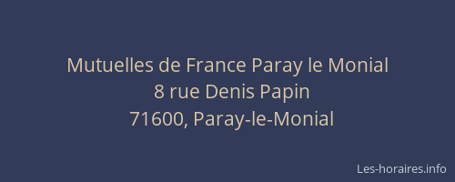Mutuelles de France Paray le Monial