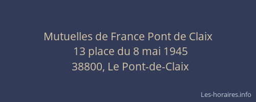 Mutuelles de France Pont de Claix