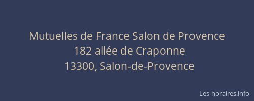 Mutuelles de France Salon de Provence