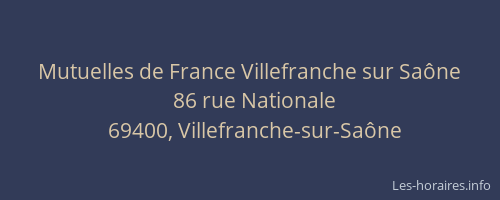 Mutuelles de France Villefranche sur Saône