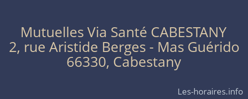 Mutuelles Via Santé CABESTANY