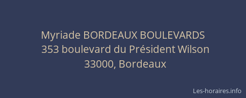 Myriade BORDEAUX BOULEVARDS