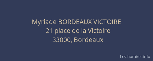 Myriade BORDEAUX VICTOIRE