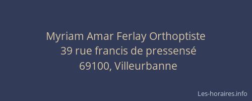 Myriam Amar Ferlay Orthoptiste