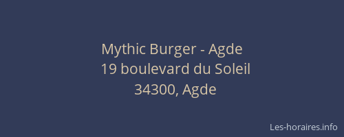 Mythic Burger - Agde